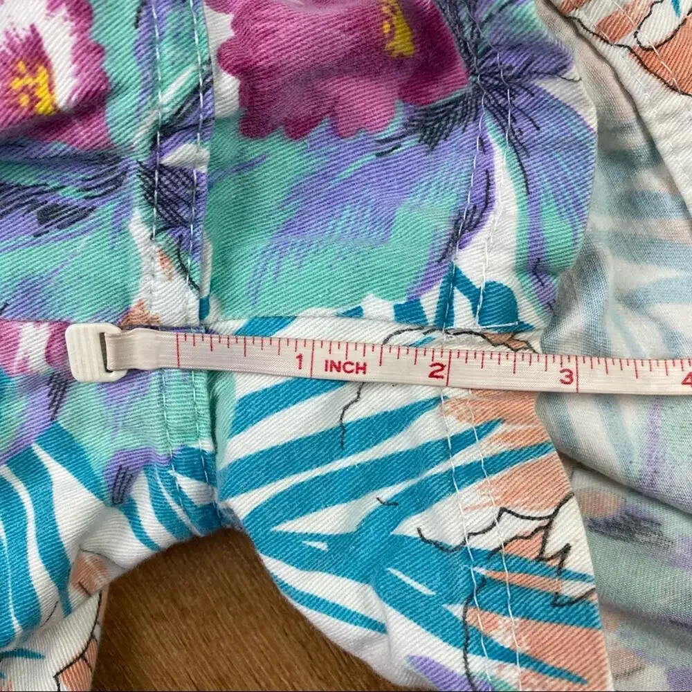 Vintage 80’s Floral Pleated Valley Girl Mom Shorts Sz 5 Pastel Pink Blue Purple